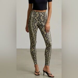 Commando Faux Leather Animal Legging with Perfect Control Black Neon Snake Pants